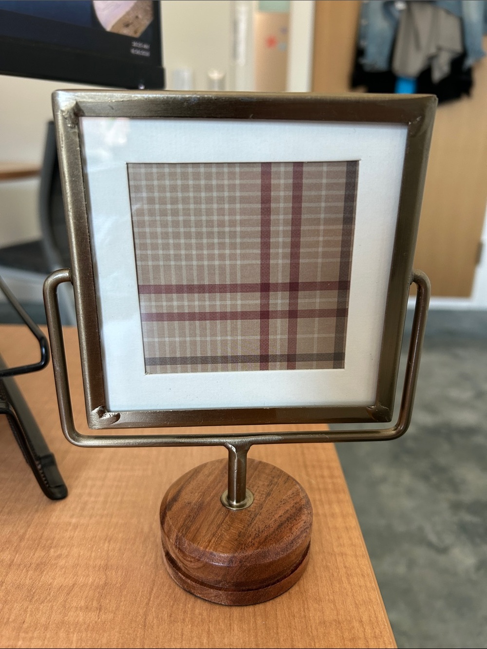 Metal and Wood Tabletop Photo Frame in Antique Brass | 5 x 5